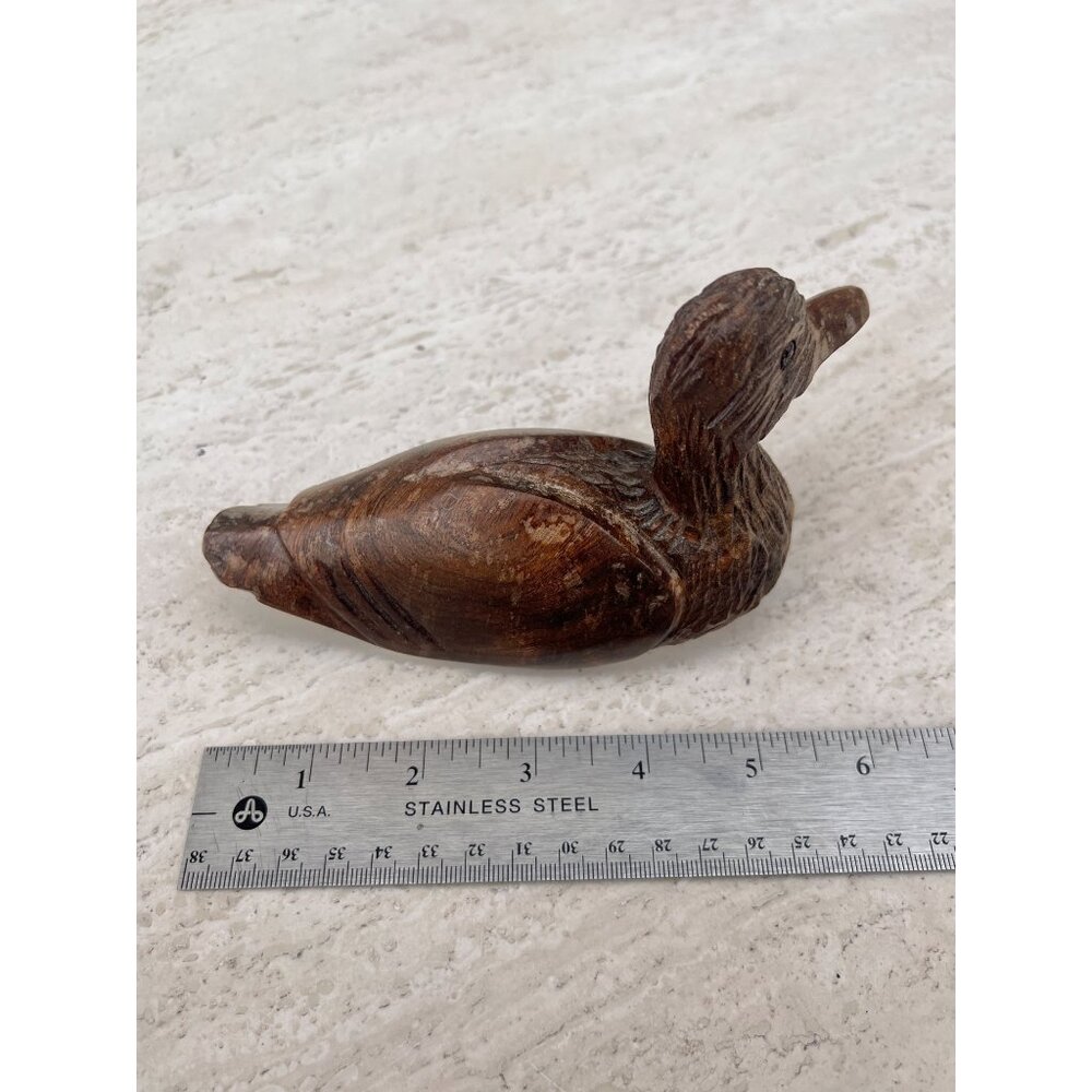 Wooden Duck Decoy Sculpture Hand Carved Rustic Nautical Decor Vintage Hardwood - Picture 2 of 9